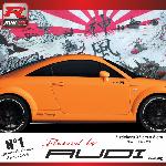 00CO RN - 2 stickers bas de caisse Powered by Audi - NoirRouge - compatible avec TT MK1 - Run-R