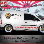 020R Sticker FUNNY compatible avec VOLKSWAGEN CADDY Rouge - Run-R