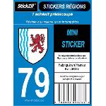 Stickers Plaques Immatriculation 1 Adhesif Moto Region Departement 79 NOUVELLE-AQUITAINE