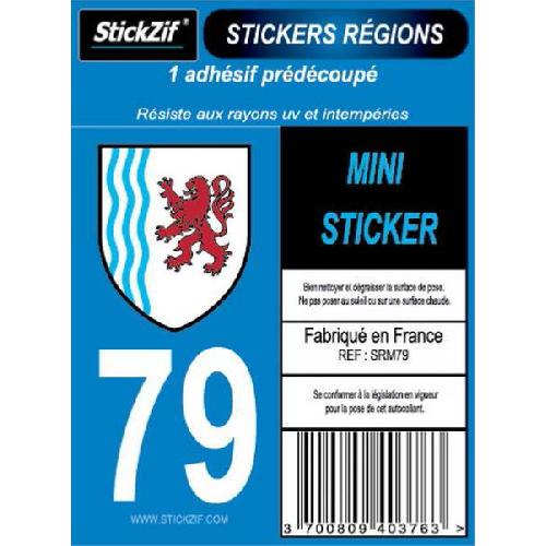 Stickers Plaques Immatriculation 1 Adhesif Moto Region Departement 79 NOUVELLE-AQUITAINE