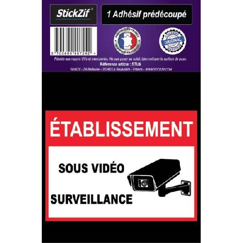 Stickers Multi-couleurs 1 Adhesif Pre-Decoupe ETABLISSEMENT Sous Video Surveillance
