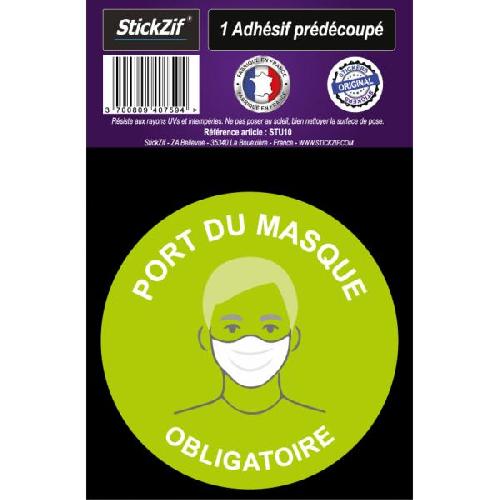 Stickers Multi-couleurs 1 Adhesif Pre-Decoupe PORT Du Masque Obligatoire