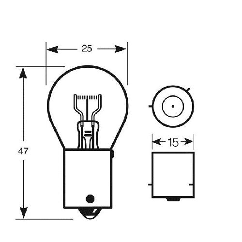 Ampoules BA 12V 1 Ampoule 12V 21W OSP BAU15S Orange