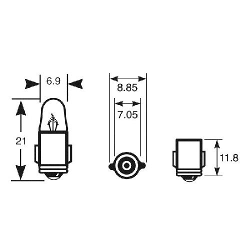 Ampoule - Eclairage Tableau De Bord 1 Ampoule 12V 2W BA7S PEANUT x10