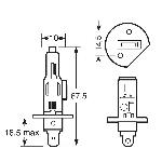 Ampoule - Eclairage Tableau De Bord 1 Ampoule 12V H1 P14.5S 55W -BLISTER DE 1 blanc