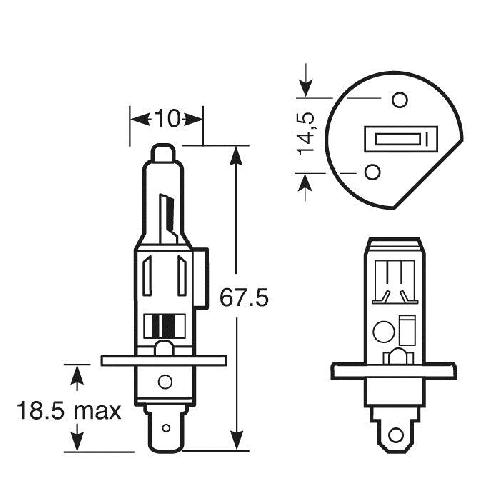 Ampoule - Eclairage Tableau De Bord 1 Ampoule 12V H1 P14.5S 55W -BLISTER DE 1 blanc