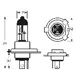 Ampoule - Eclairage Tableau De Bord 1 Ampoule 12V H4 P43T 6055W