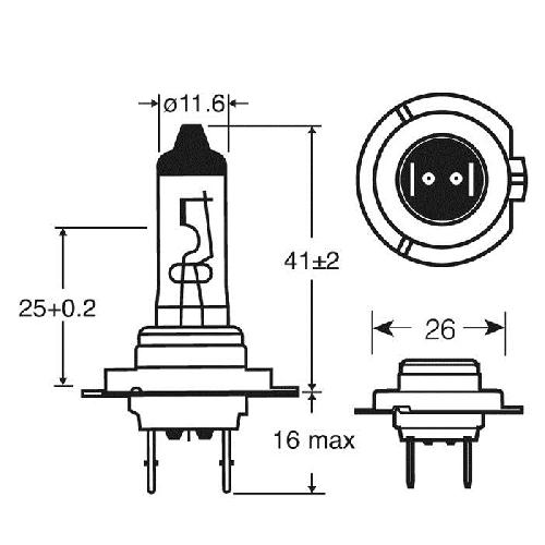 Ampoule - Eclairage Tableau De Bord 1 Ampoule 12V H7 PX26D 55W