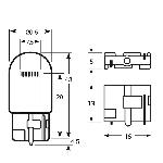 Ampoules Wedgebase - Veilleuses 1 ampoule 12v W21W T20 21W sans Culot RU582