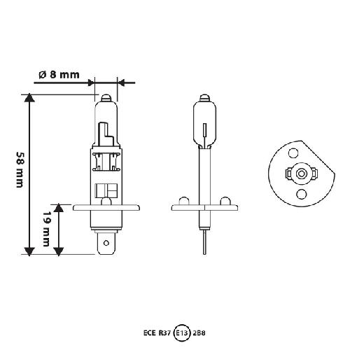 Ampoules H1 12V 1 Ampoule Blanc Eclatant H1 12V 55W 3200K Homologuee Type Origine - Momo