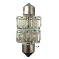 1 Ampoule C5W 2x2 LEDs - 20x36mm - Blanc