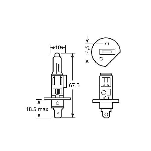 Ampoules H1 12V 1 Ampoule H1 12V 55W - P14.5S - Homologue