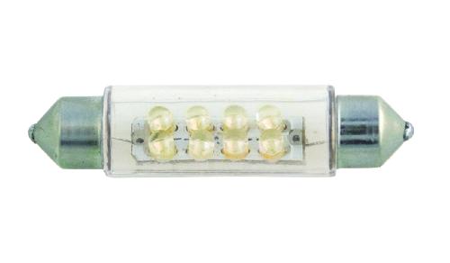 Ampoules Wedgebase - Veilleuses 1 Ampoule navette 8 LED 44mm eclairage blanc