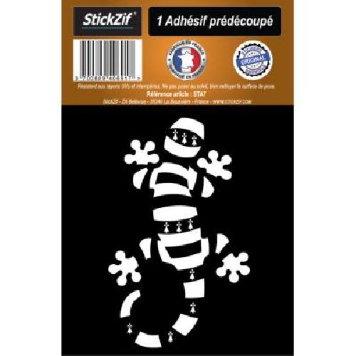 Stickers Multi-couleurs 1 Autocollant Gecko Raye Noir -BLANC