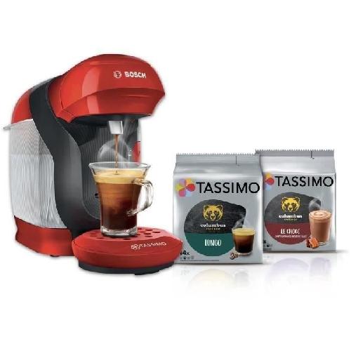 Machine A Expresso 1 machine a multi-boissons Tassimo BOSCH - STYLE TAS1103 rouge + 2 packs de T- Discs - 0.7 l