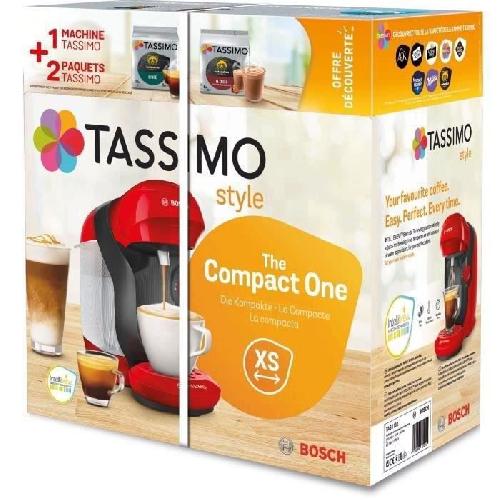 Machine A Expresso 1 machine a multi-boissons Tassimo BOSCH - STYLE TAS1103 rouge + 2 packs de T- Discs - 0.7 l