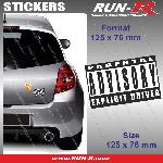 1 sticker Explicit Driver 12.5 cm - Parental Advisory - Run-R