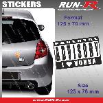 1 sticker I LOVE VODKA 12.5 cm - Parental Advisory - Run-R