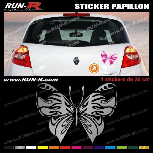 Stickers Monocouleurs 1 sticker PAPILLON TRIBAL 20 cm - DIVERS COLORIS - Run-R