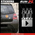 1 sticker SEXY PLAY 9 cm - ARGENT - Run-R