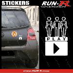 Stickers Monocouleurs 1 sticker SEXY PLAY 9 cm - BLANC - Run-R