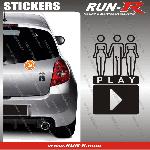 1 sticker SEXY PLAY 9 cm - NOIR - Run-R