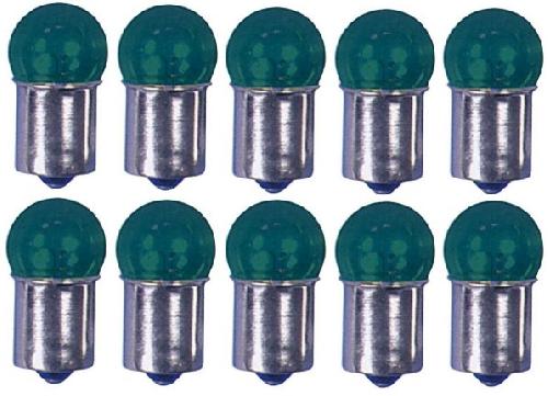 Ampoules BA 12V 10 Ampoules BA15S - 12V - 5W - Eclairage Vert