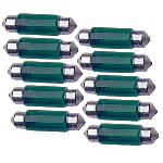 10 Ampoules Navettes - 12V - 5W - T11 - 35mm - Vert - C5W