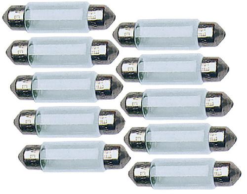 Ampoules Wedgebase - Veilleuses 10 Ampoules Navettes T11x35 - 12V 5W 2800K - SV8
