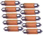 Ampoules Wedgebase - Veilleuses 10 Ampoules Navettes TESA324 12V 5W T11 35mm Orange - C5W