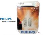 Ampoules Wedgebase - Veilleuses 10 ampoules W5W Vision - 12V - 5W - Blanc - Philips - Homologue