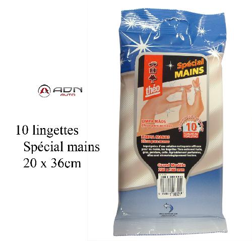 Savon pour mains 10 Lingettes nettoyantes pour mains - Parfumees - 20 x 36cm - Theo