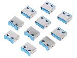 Cable - Connectique Pour Peripherique 10 serrures de port USB A pour bloqueur de port USB - bleu