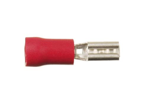 Cosses - Fils 100 Cosses avec connecteur plat 2.8mm D0.5 - 1.0mm2 - rouge