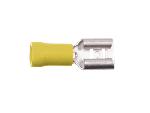 Cosses - Fils 100 Cosses avec connecteur plat 6.3mm D4.0 - 6.0mm2 - jaune