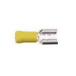 100 Cosses avec connecteur plat 6.3mm D4.0 - 6.0mm2 - jaune