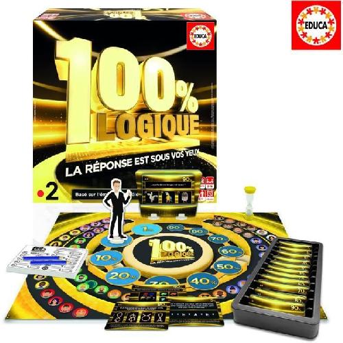 Jeu De Questions - Reponses 100% Logique La Réponse est sous vos yeux. Jeu de société. Adapté de l'émission TV. des 8 ans. Educa