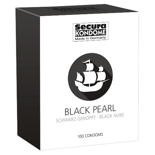 100 Preservatifs Secura Noirs Perles - Black Pearl D52mm