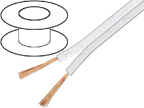 Cable de Haut-Parleurs 100m de Cable de haut parleurs - 2x0.75mm2 CCA blanc
