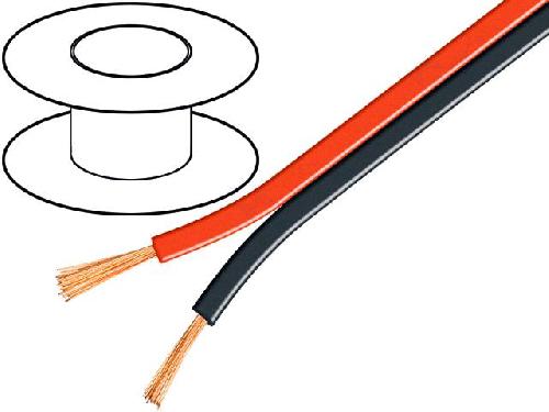 Cable de Haut-Parleurs 100m de Cable de haut parleurs 2x1.5mm2 - OFC - Noir Rouge