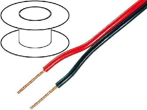 Cables de Haut-Parleurs 100m de Cable de haut parleurs - 2x2mm2 OFC noir et rouge