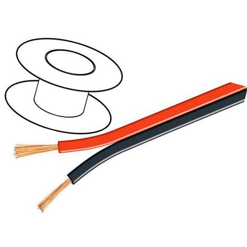 Cables de Haut-Parleurs 100m de Cable de Noir et Rouge 2x2.5mm2 OFC