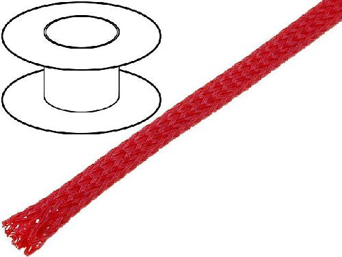 Gaine pour cables 100m gaine polyester tresse 25 3mm rouge