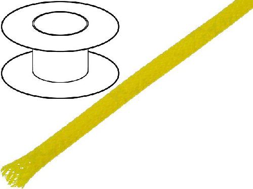 Gaine pour cables 100m gaine polyester tresse 37 4mm jaune