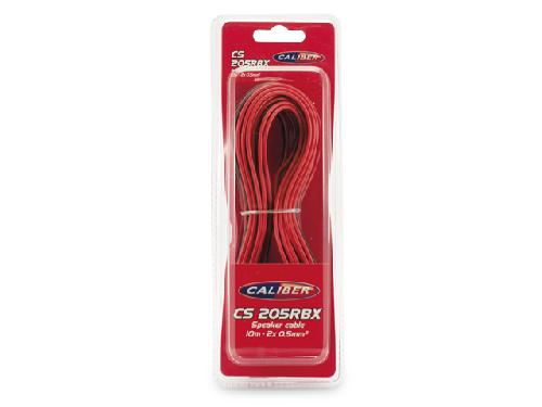 Cables de Haut-Parleurs 10m Cable haut-parleur 2x0.5mm2 CCA Caliber CS205RBX noir et rouge