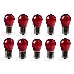 Ampoules BA 12V 10x Ampoules 12V BAU15S 21W - Rouge