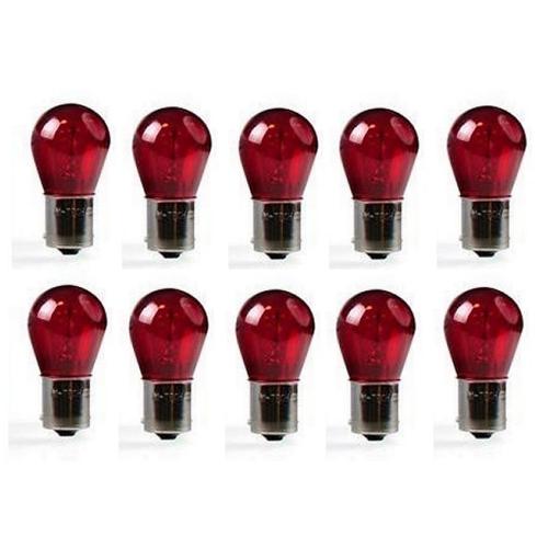 Ampoules BA 12V 10x Ampoules 12V BAU15S 21W - Rouge