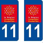 Stickers Plaques Immatriculation 10x Autocollant departement 11 - AUDE