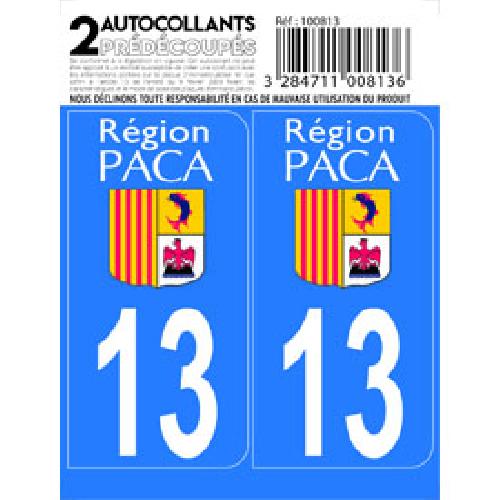 Stickers Plaques Immatriculation 10x Autocollant departement 13 - BOUCHES DU RHONE