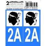Stickers Plaques Immatriculation 10x Autocollant departement 20A - CORSE DU SUD